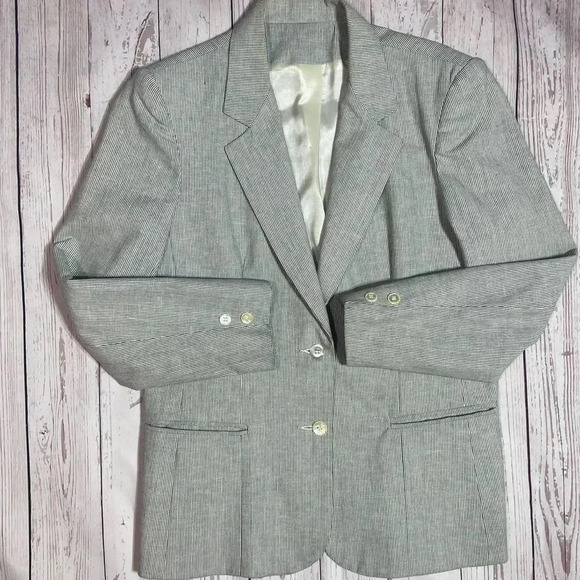 Vintage 80s Pinstripe Blazer by Stephen Douglas ltd - Picture 1 of 8